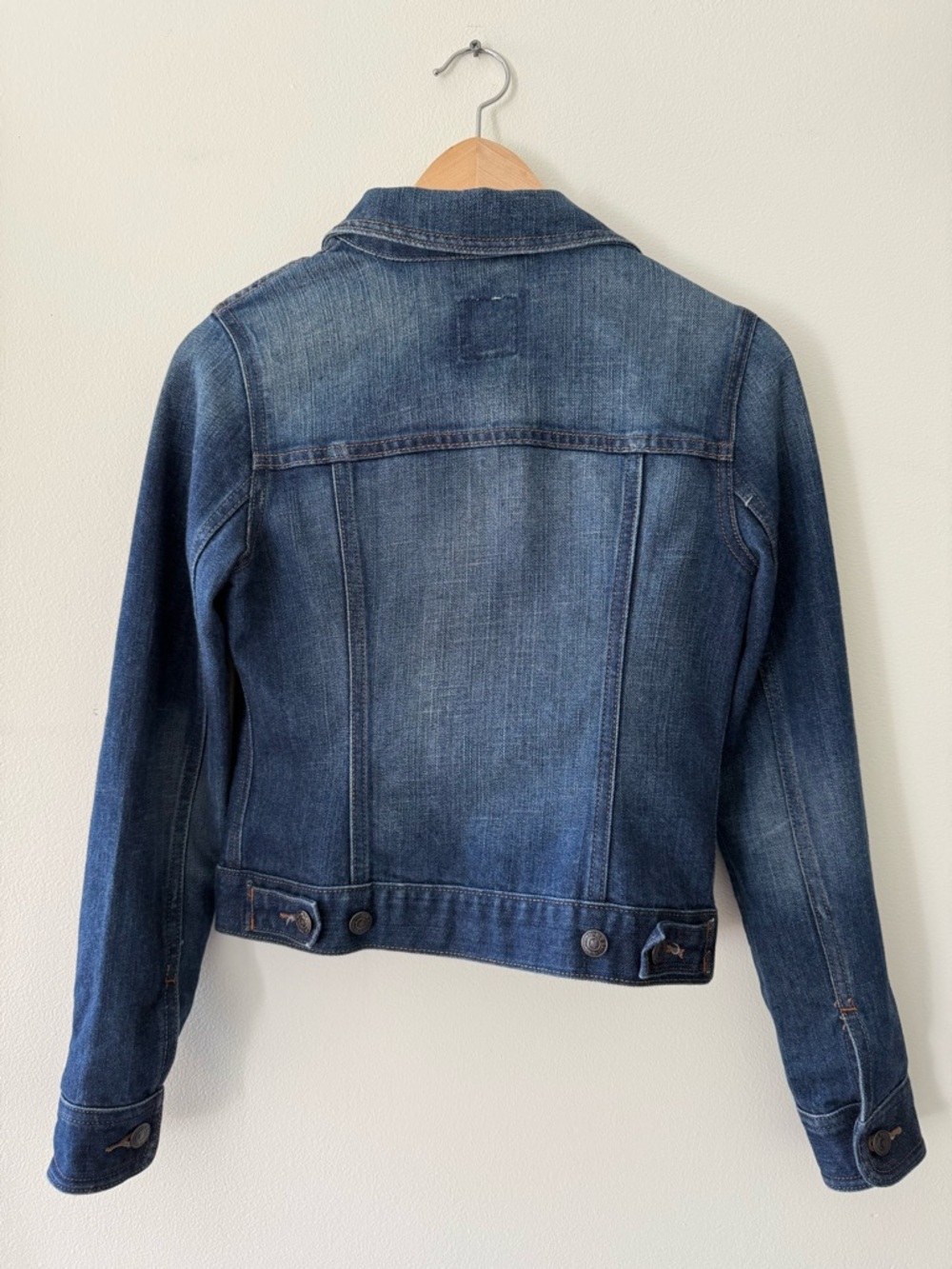 Old Navy Dark Worn Denim Trucker Jean Jacket Vintage 2012 Size S Classic - Picture 2 of 12